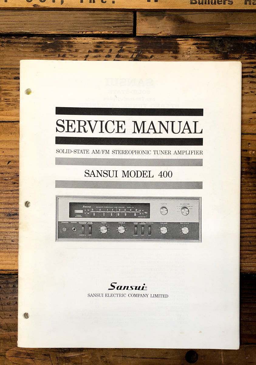 Sansui Model 400 Receiver Service Manual *Original*