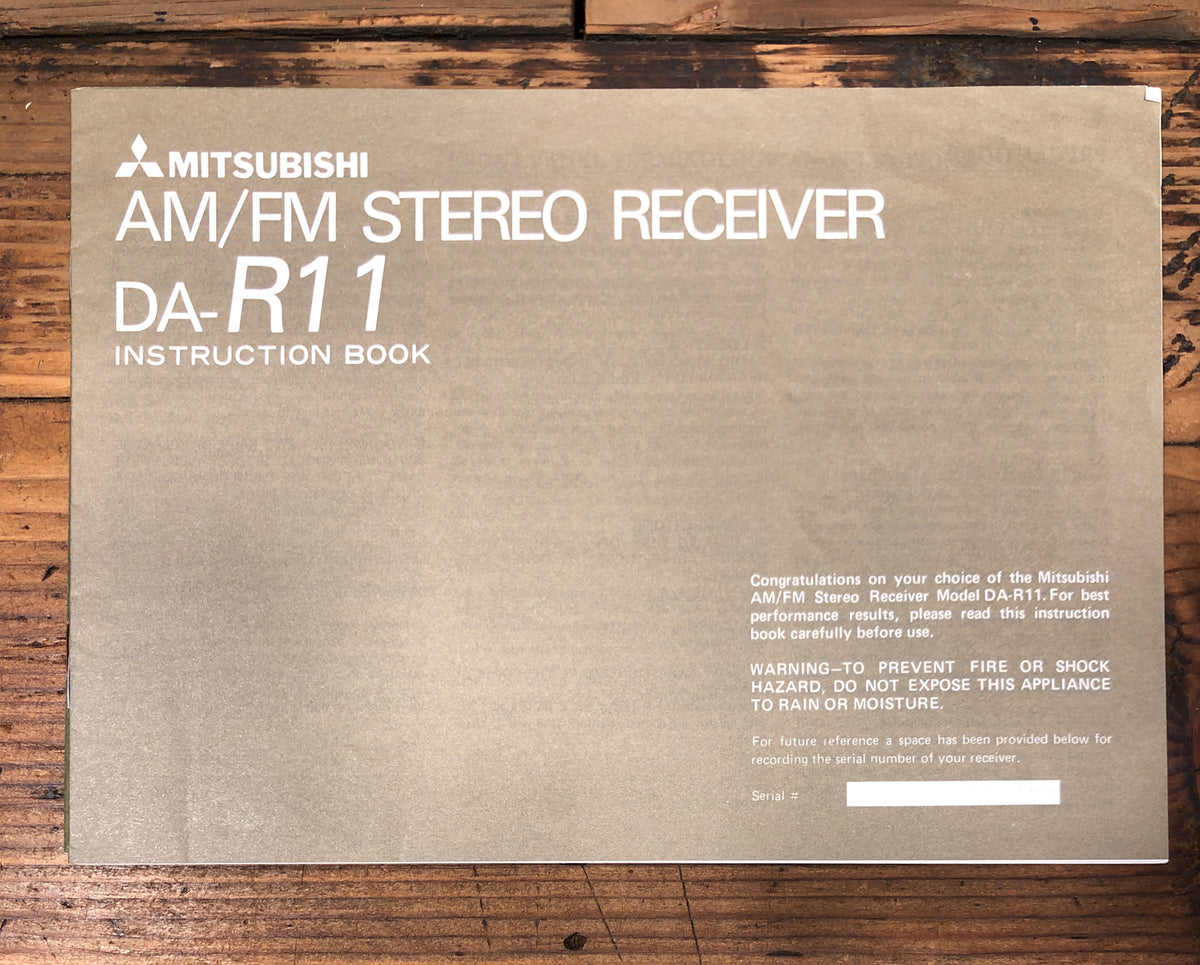 Mitsubishi DA-R11 Receiver Owners / User Manual *Original*