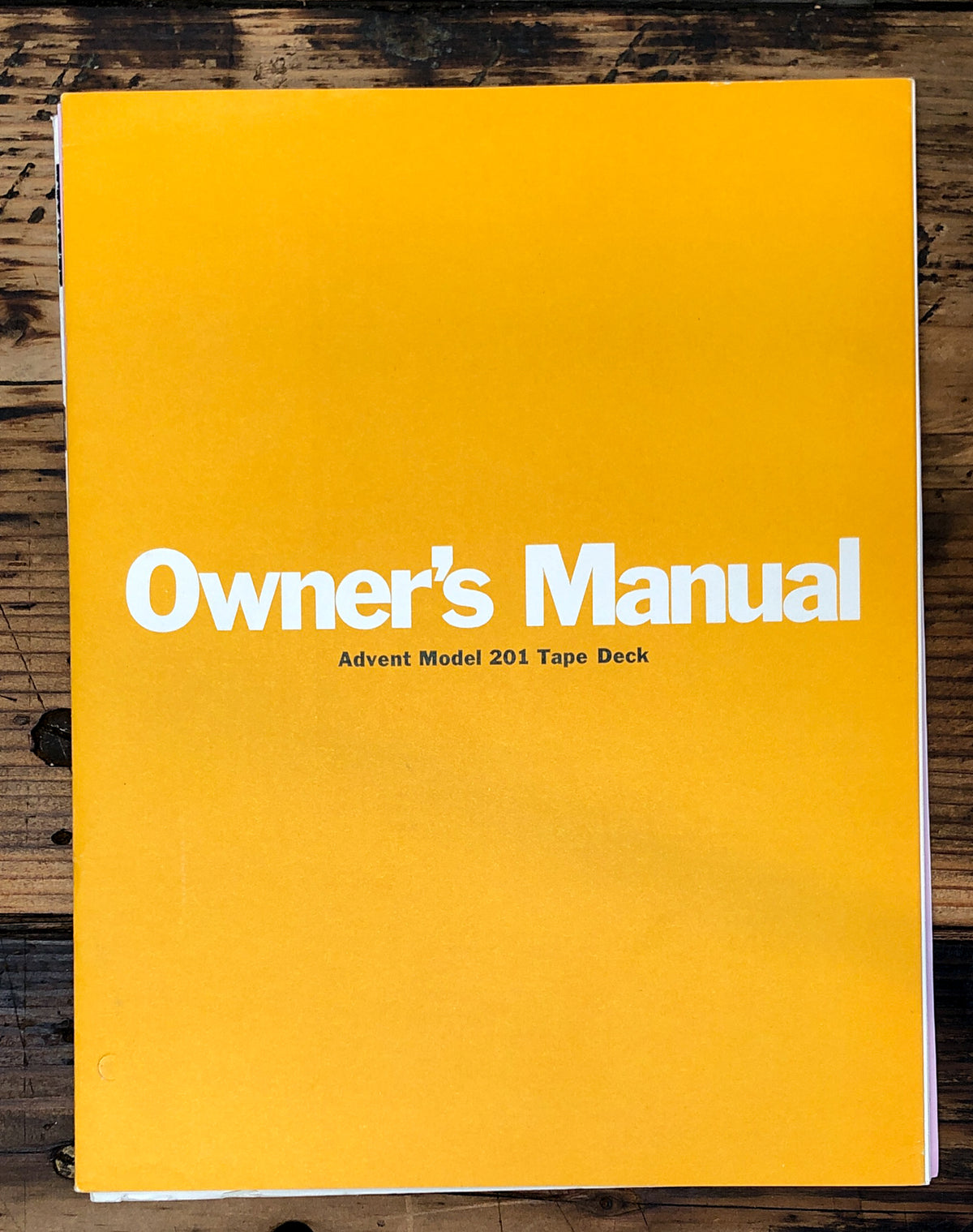 Advent Model 201 Cassette Owner / User Manual *Original* #2