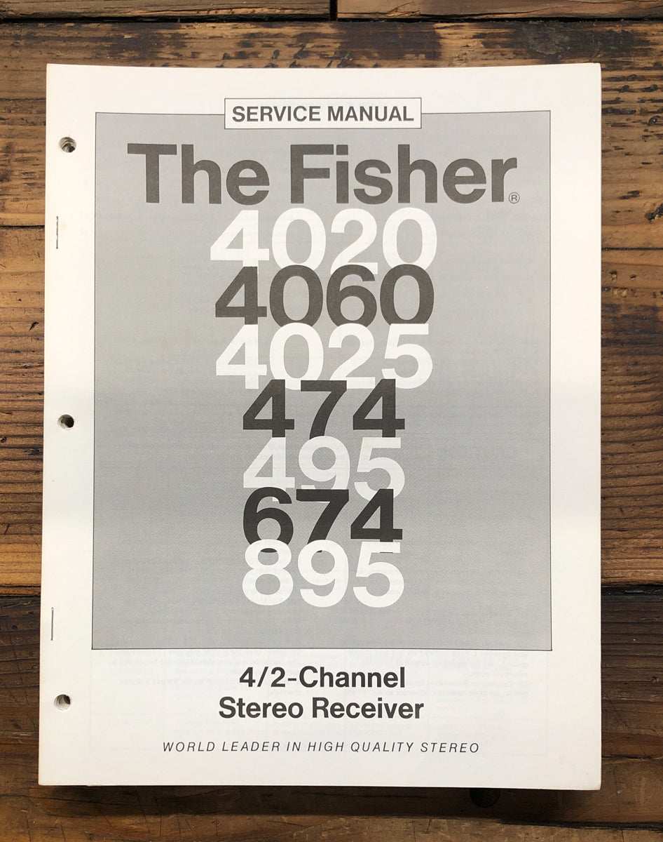 Fisher Model 4020 4060 4025 474 495 674 895 Receiver Service Manual *Original*