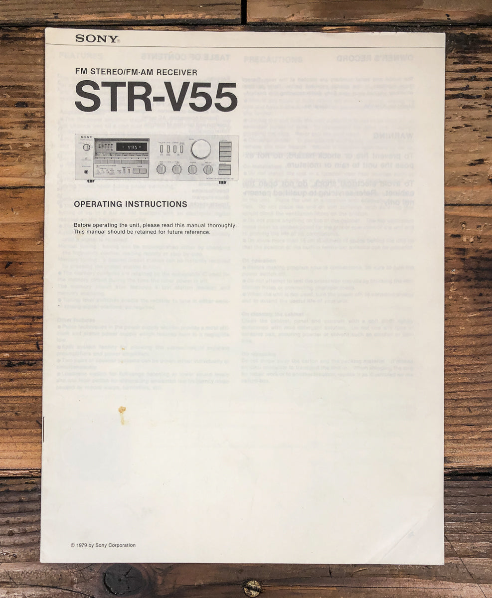 Sony STR-V55 Receiver Owners / User Manual *Original*