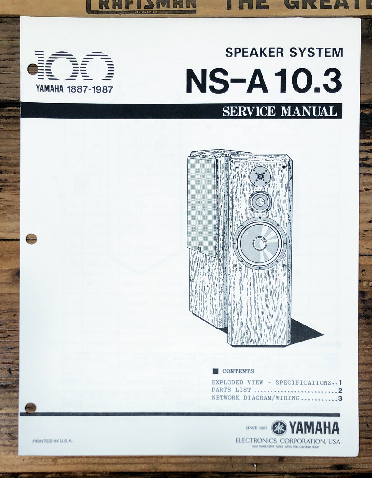 Yamaha NS-A10.3 Speaker Service Manual *Original*