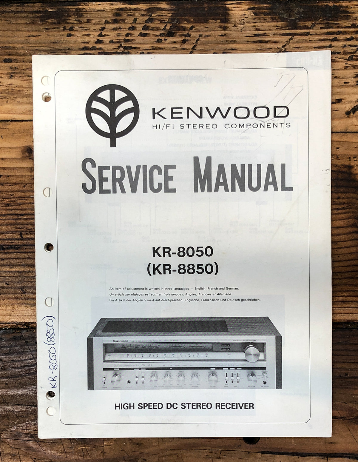 Kenwood KR-8050 KR-8850 Receiver Service Manual *Original*