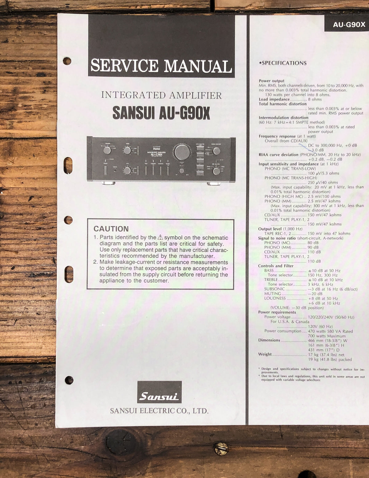 Sansui AU-G90X Amplifier Service Manual *Original*
