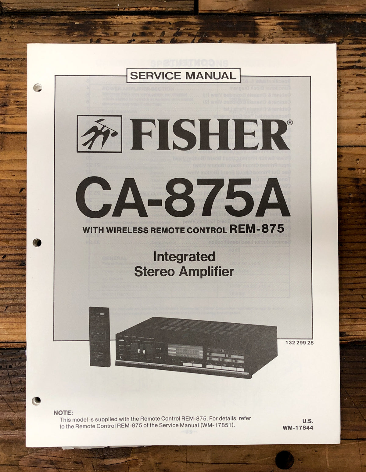 Fisher CA-875A Amplifier Service Manual *Original*