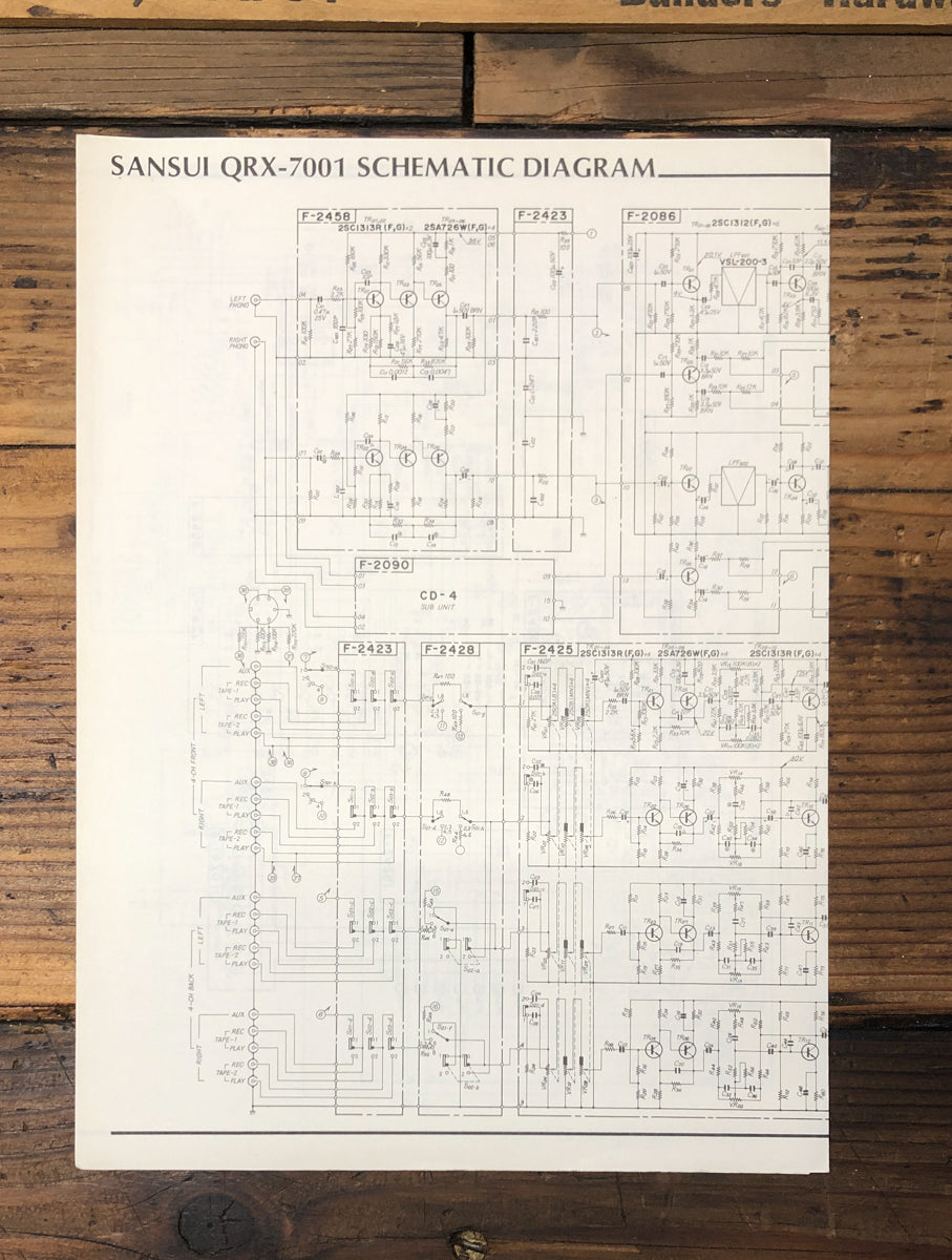 Sansui QRX-7001 Receiver Fold Out Schematic *Original*