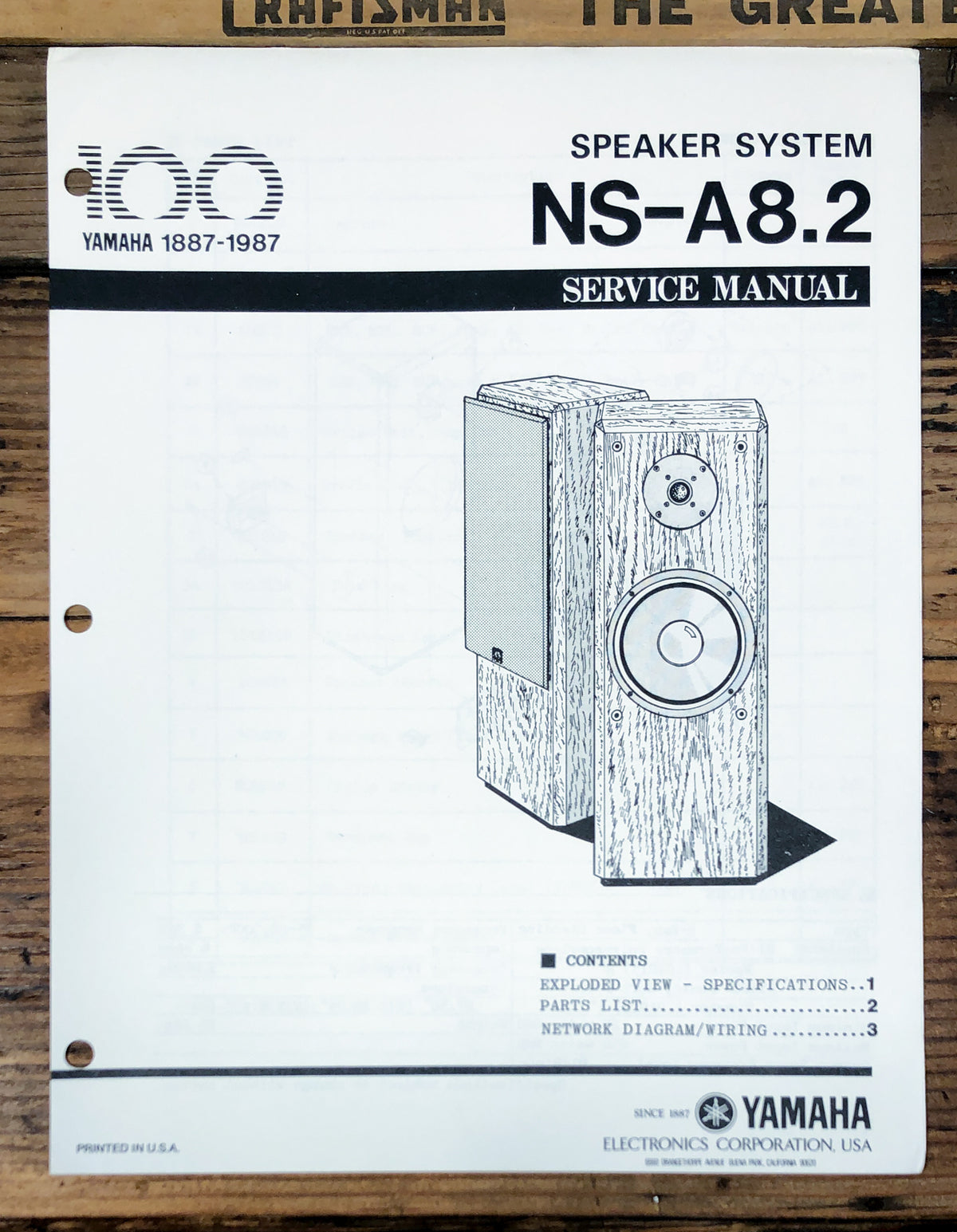 Yamaha NS-A8.2 Speaker Service Manual *Original*
