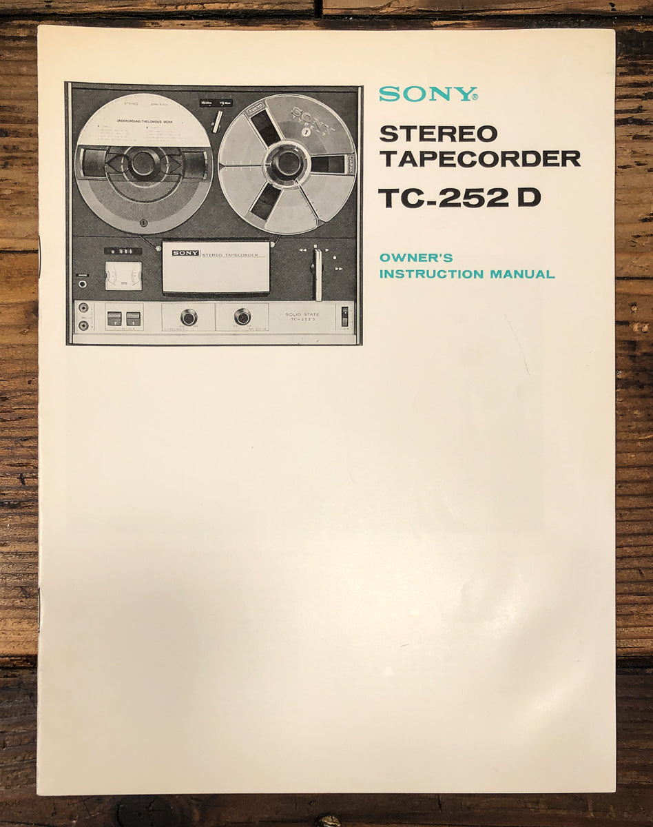Sony TC-252D Cassette Owners / User Manual *Original*