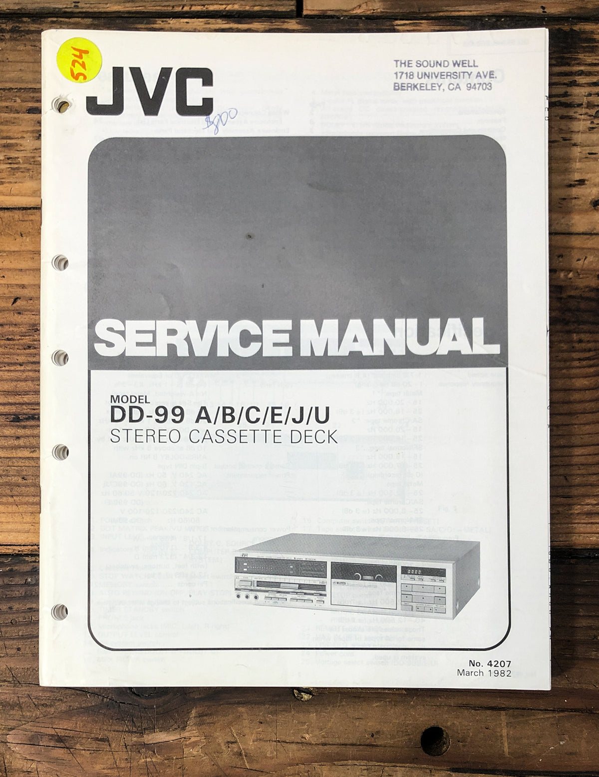 JVC DD-99 Cassette Service Manual *Original*
