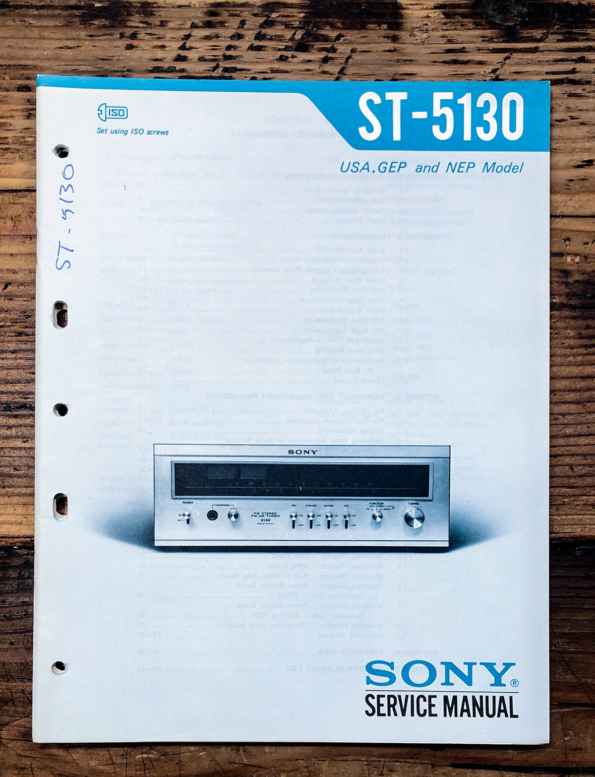Sony ST-5130 Tuner Service Manual *Original*