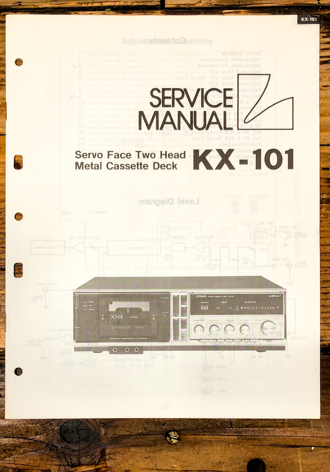 Luxman KX-101 Cassette Service Manual *Original*
