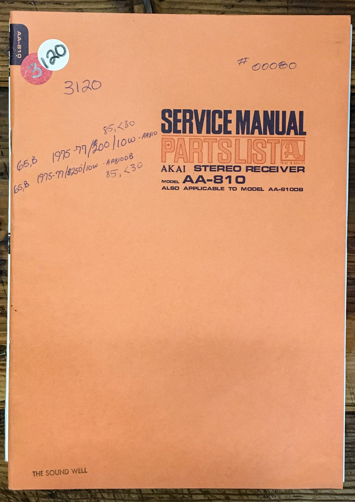 Akai AA-810 Receiver Service Manual *Original*