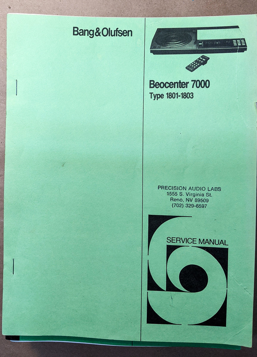 Bang Olufsen B&O Beocenter 7000 Receiver Service Manual *Original* #1