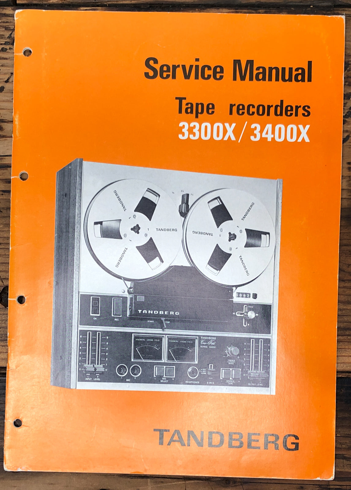 Tandberg Model 3300X 3400X Reel to Reel Service Manual *Original*