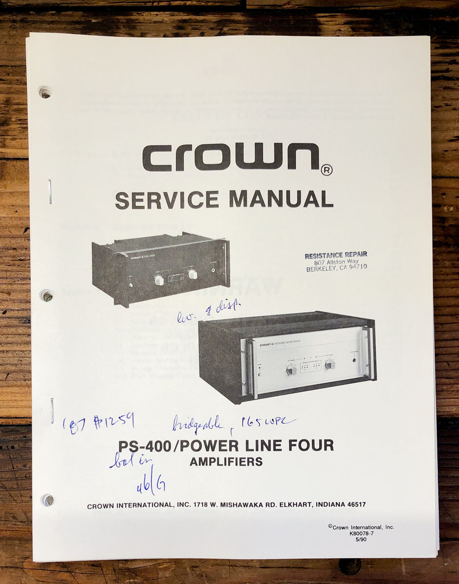 Power Line 4 Amplifier Service Manual *Original* – Vintage Audio Store -  Vintage Service Manuals, Stereo Brochures and Parts