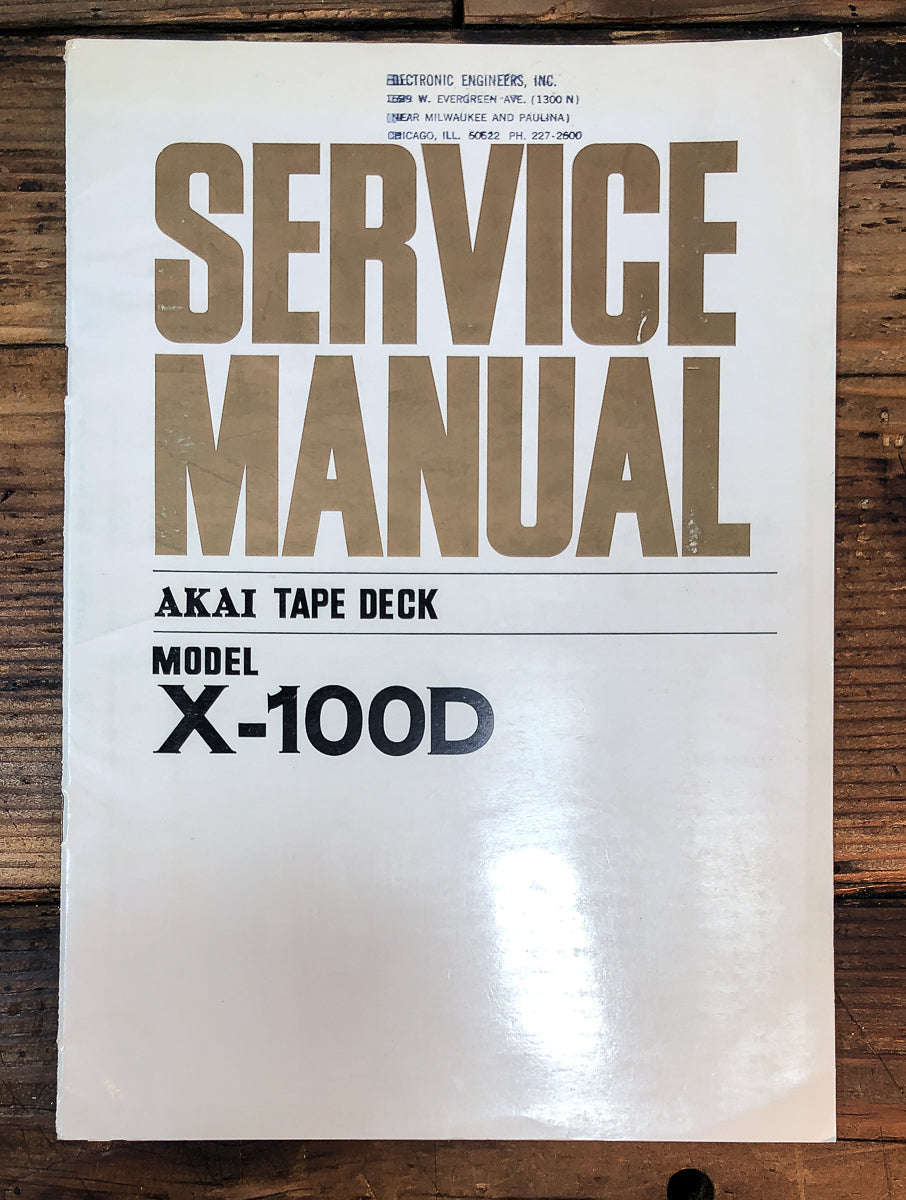 Akai Model X-100D Service Manual *Original*
