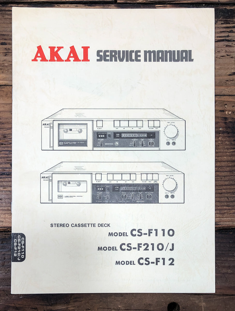 Akai CS-F110 CS-F210 CS-F12 Cassette Service Manual *Original*