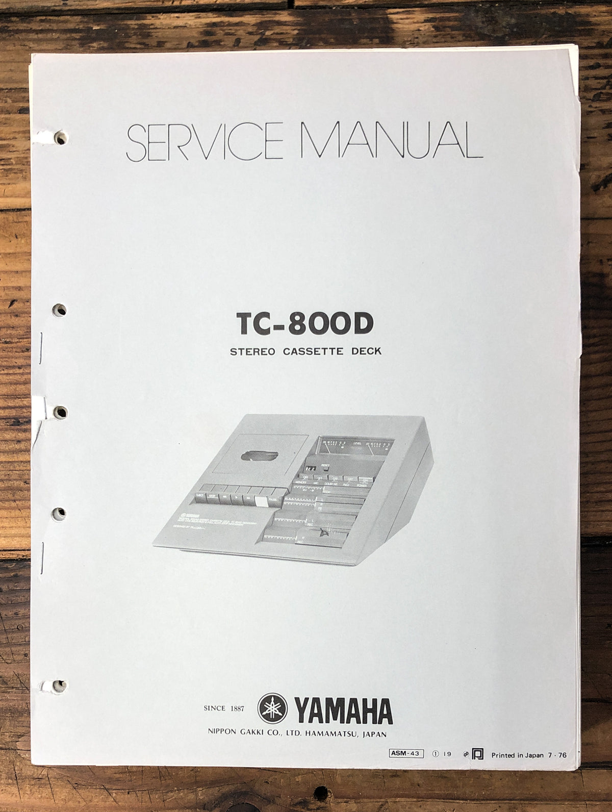 Yamaha TC-800D Cassette Service Manual *Original*