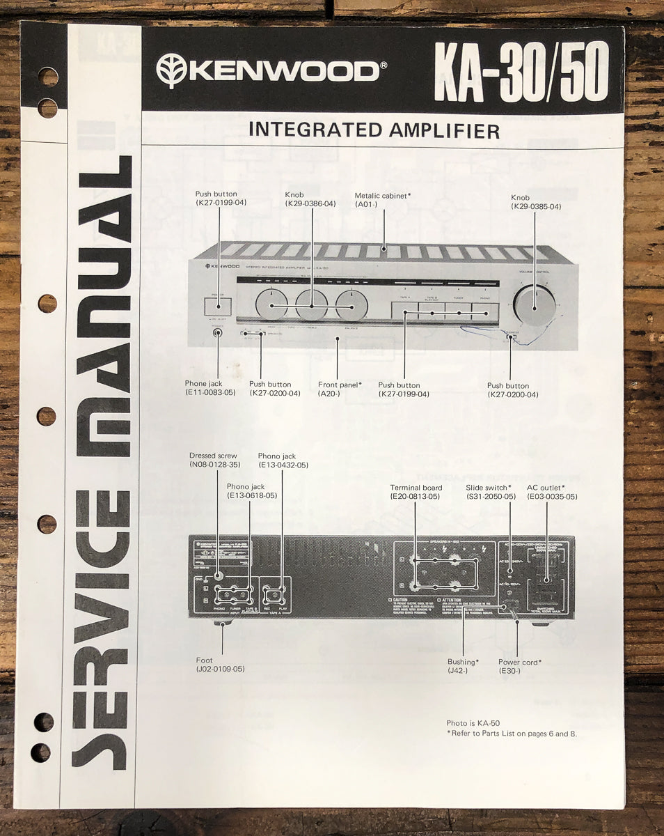 Kenwood KA-30 KA-50 Amplifier Service Manual *Original*