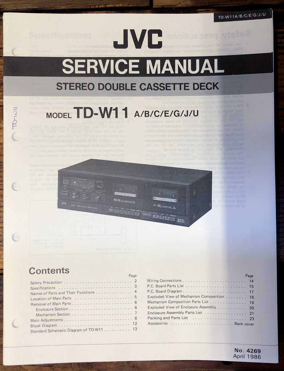 JVC TD-W11 Service Manual *Original*