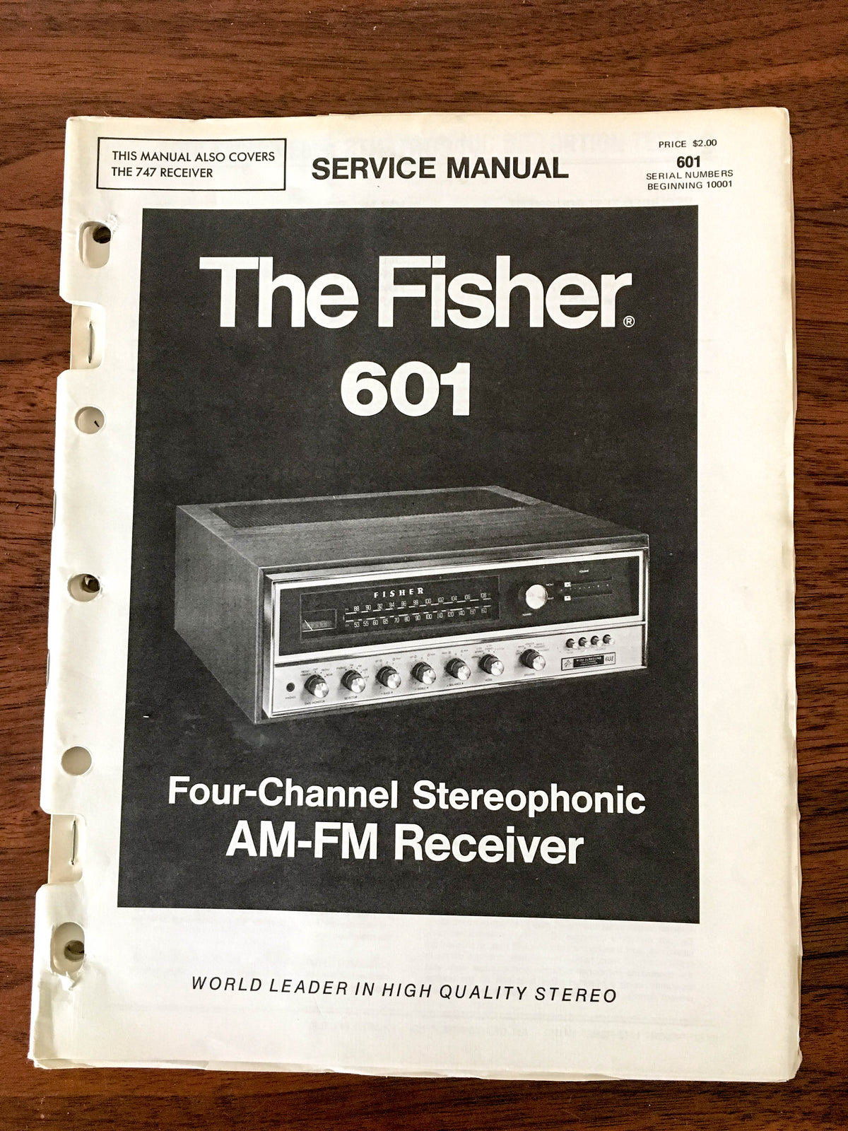Fisher Model 601 Receiver Service Manual *Original*