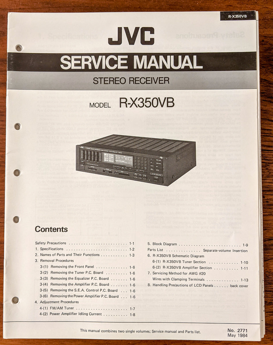 JVC R-X350 VB Receiver Service Manual *Original*