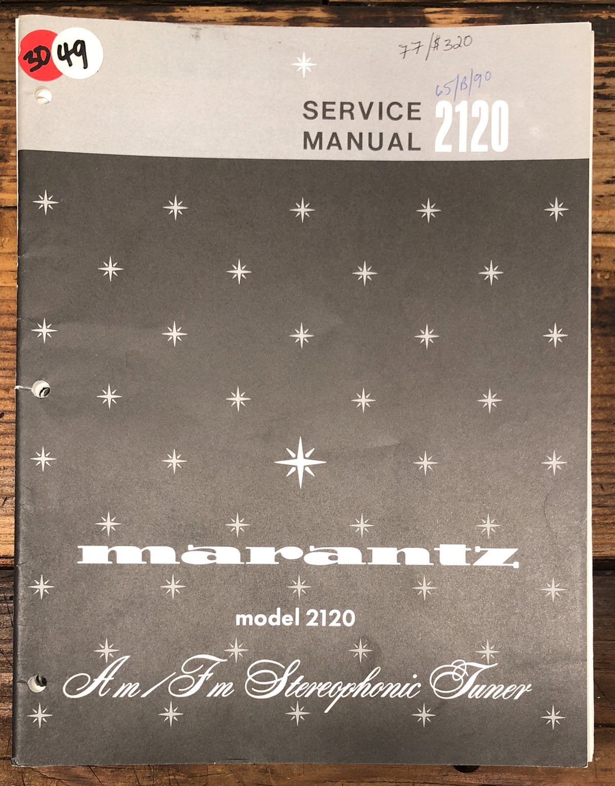 Marantz Model 2120 Tuner Service Manual *Original*
