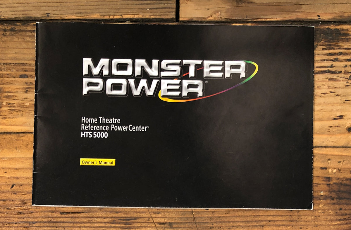 Monster Power HTS 5000 Power Center Owners / User Manual *Original*