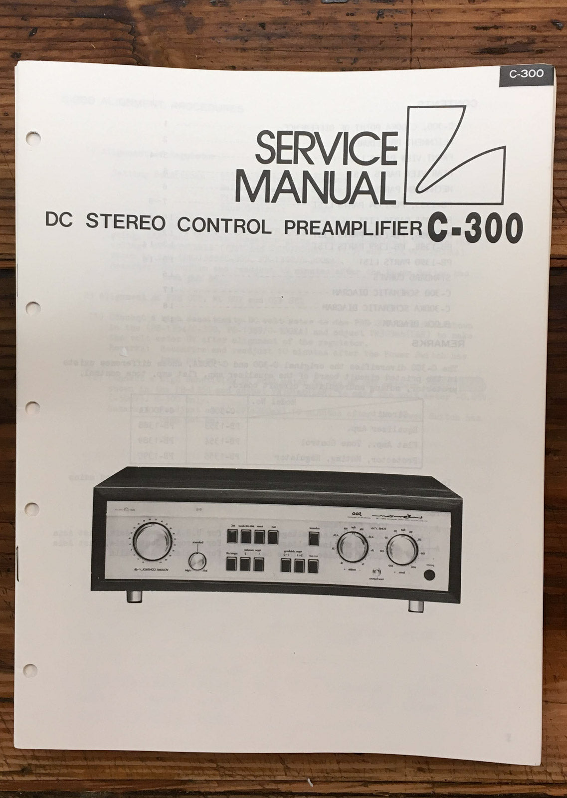 Luxman C-300 Preamp / Preamplifier Service Manual *Original*