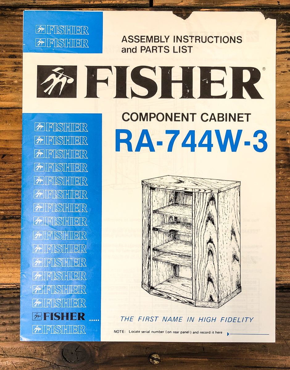 Fisher RA-744W-3 HiFi Cabinet Owners / User Manual *Original*