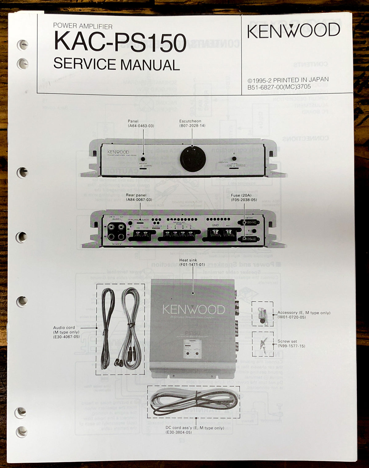 Kenwood KAC-PS150 Amplifier Service Manual *Original*