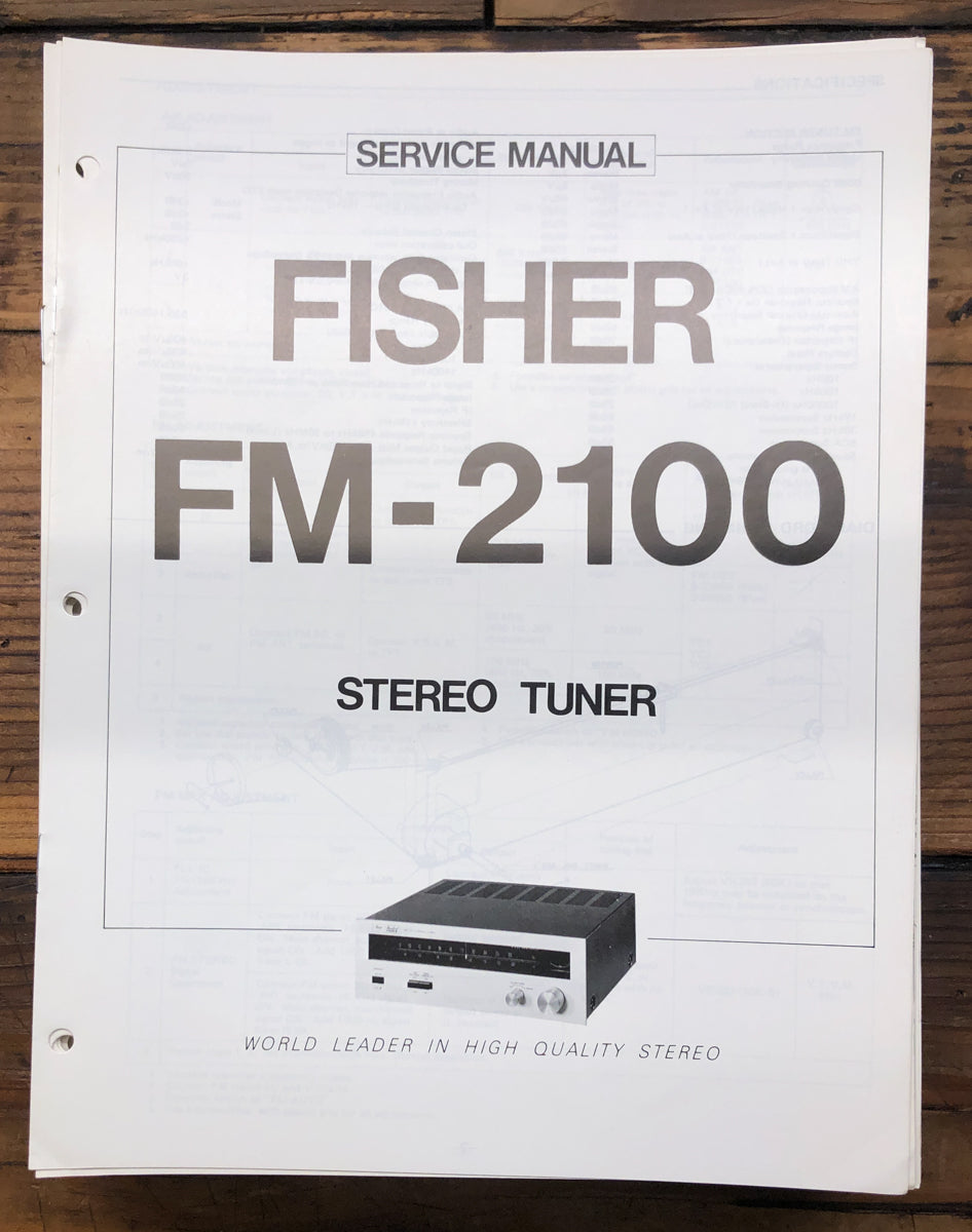 Fisher FM-2100 Tuner Service Manual *Original*
