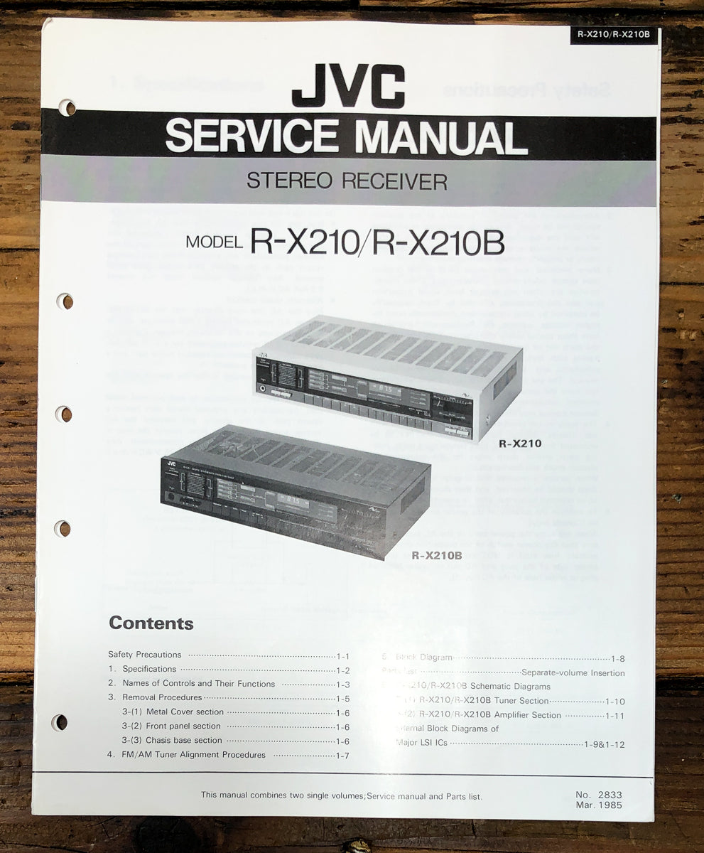 JVC R-X210 -X210B Amplifier Service Manual *Original*