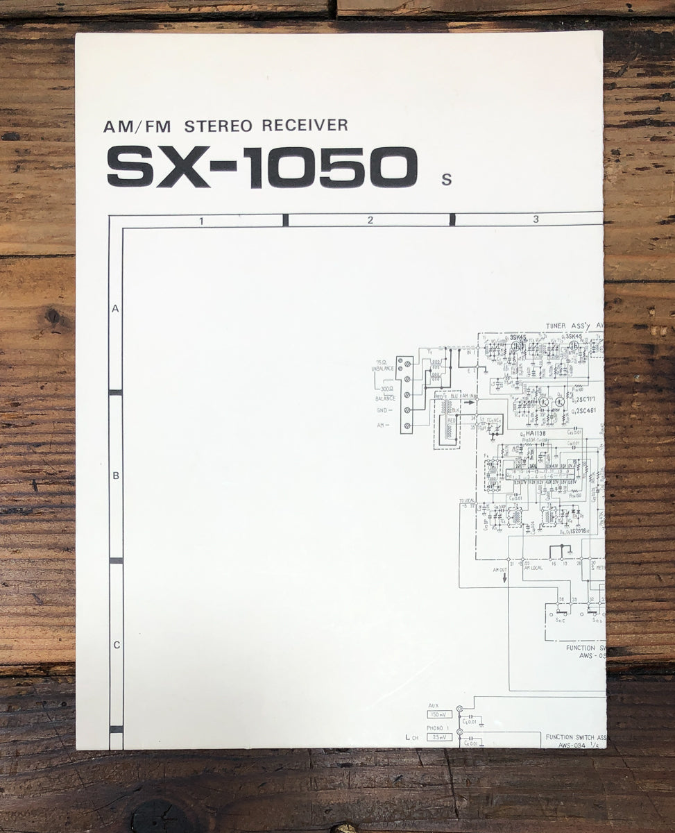 Pioneer SX-1050 S Receiver Fold Out Schematic *Original*