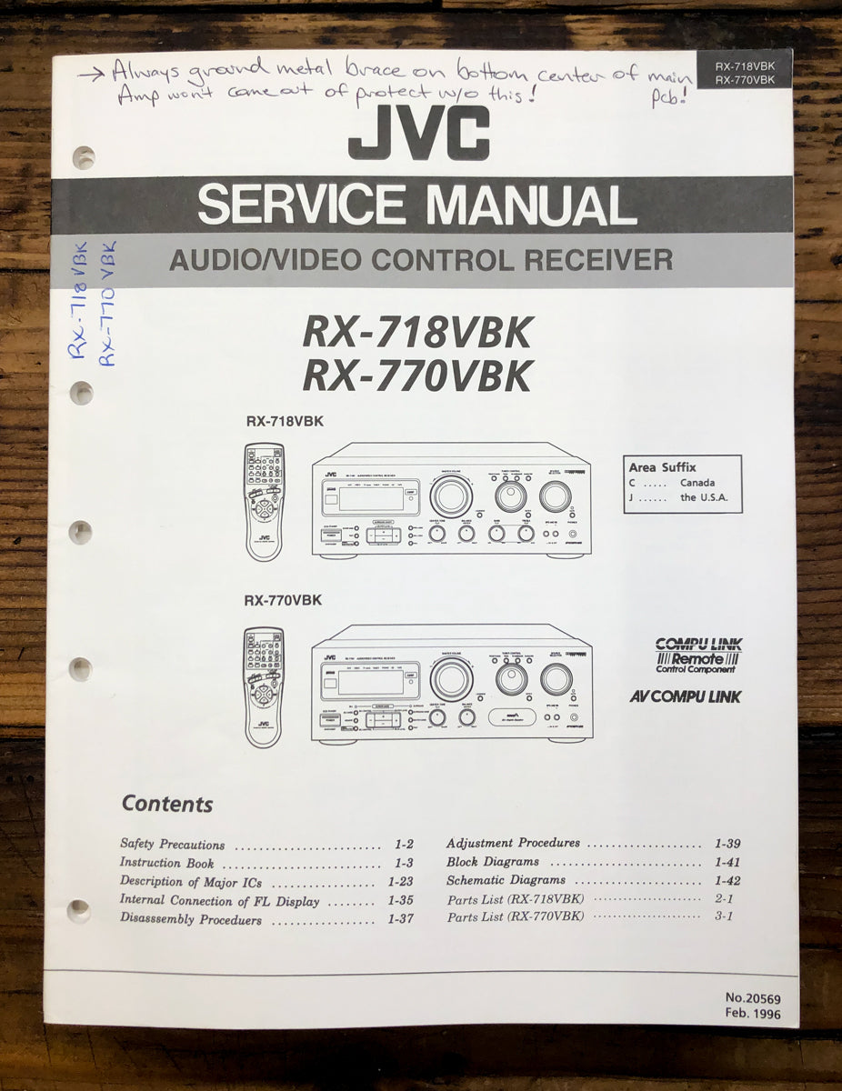 JVC RX-718 RX-770 Service Manual *Original*