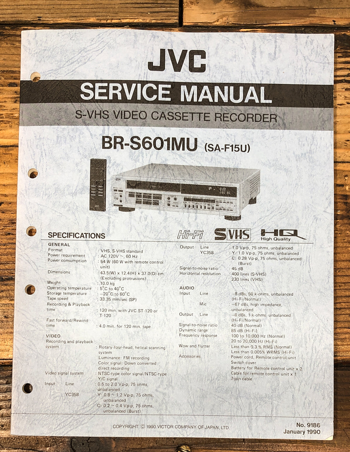 JVC BR-S601MU VCR Service Manual *Original*