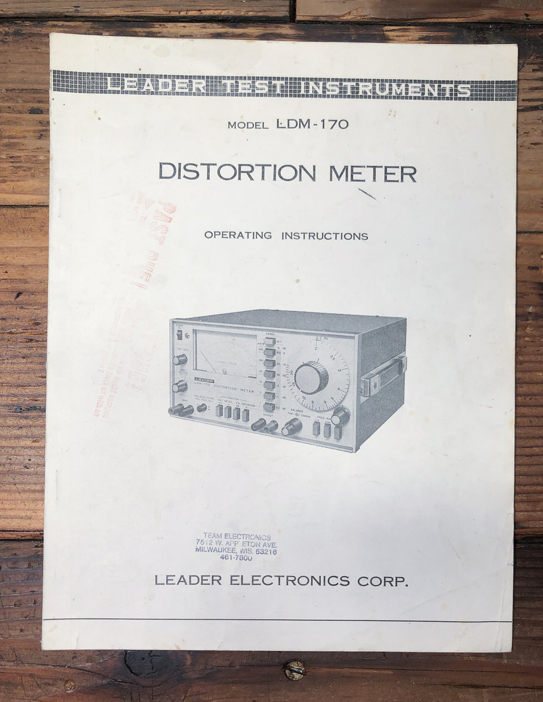 Leader LDM-170 Distortion Meter Owners / User Manual *Original*