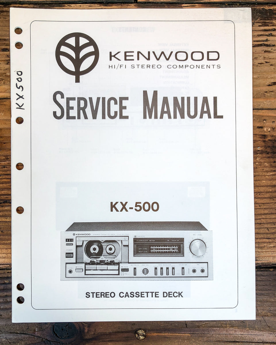 Kenwood KX-500 Cassette Service Manual *Original*