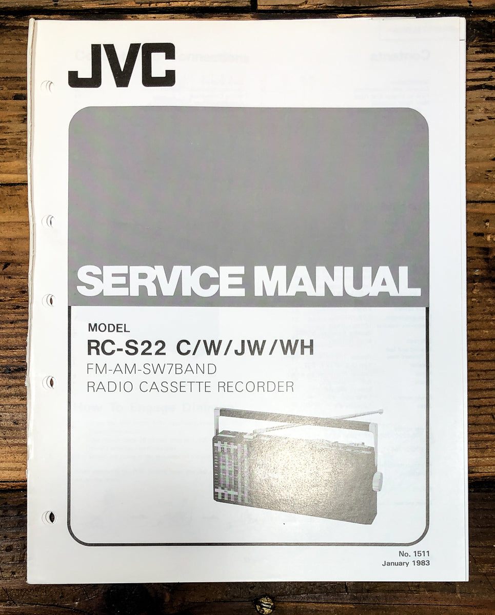 JVC RC-S22 Radio Cassette Service Manual *Original*