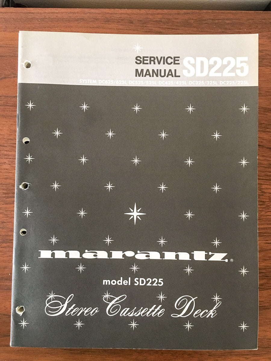 Marantz SD-225 Cassette Deck Service Manual *Original*