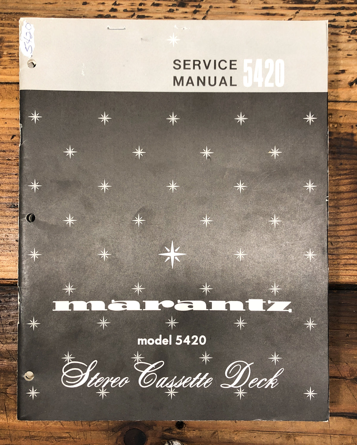 Marantz Model 5420 Cassette Service Manual *Original*