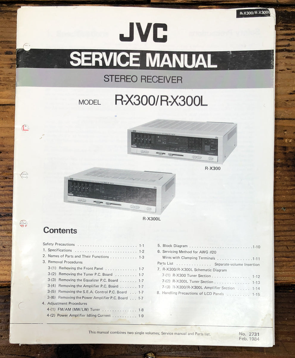JVC R-X300 -X300L Amplifier Service Manual *Original*