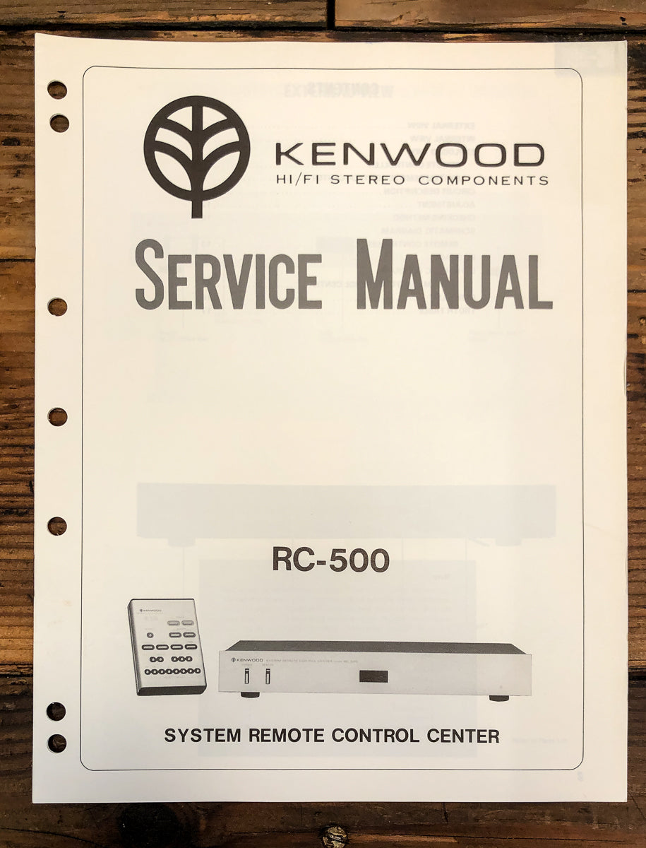 Kenwood RC-500 Remote Control System Service Manual *Original*