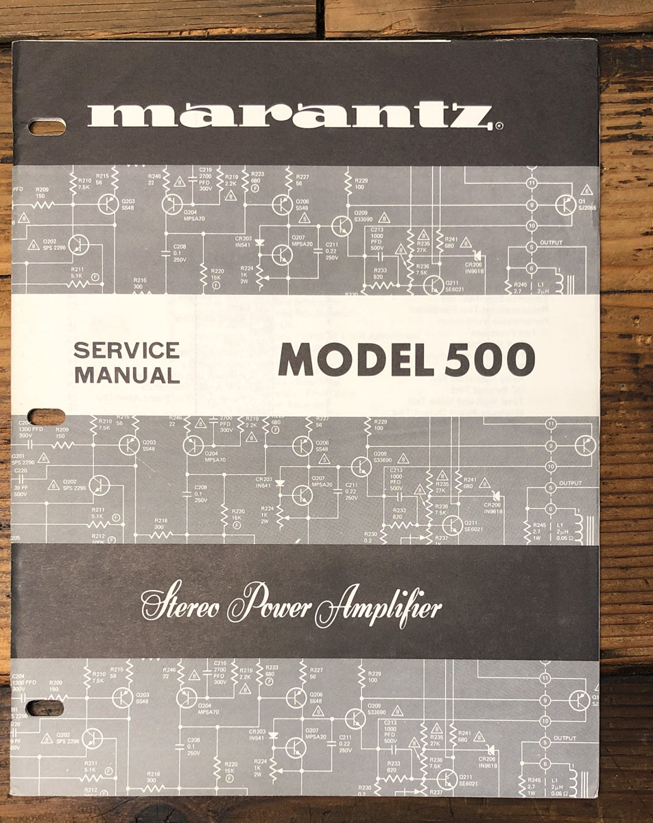 Marantz Model 500 Amplifier Service Manual *Original*