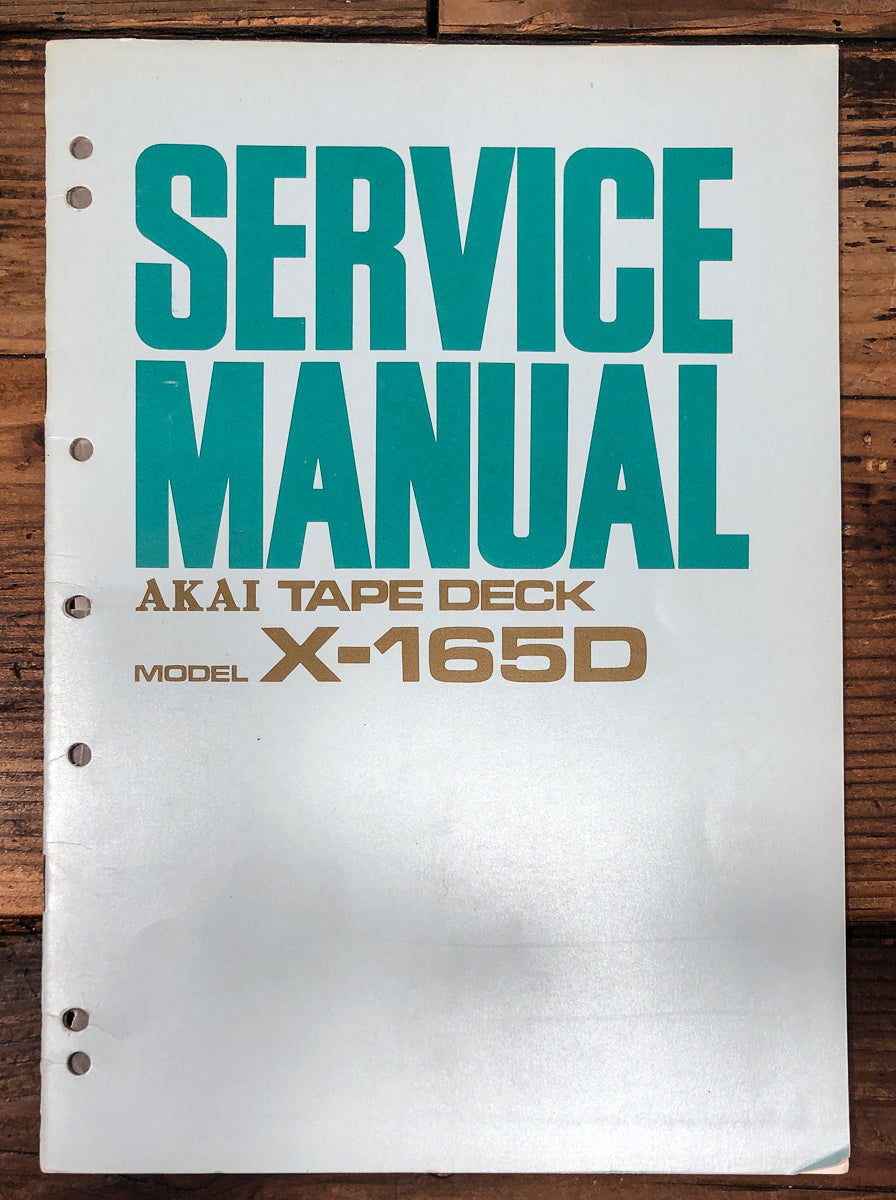 Akai Model X-165D Reel to Reel Service Manual *Original*