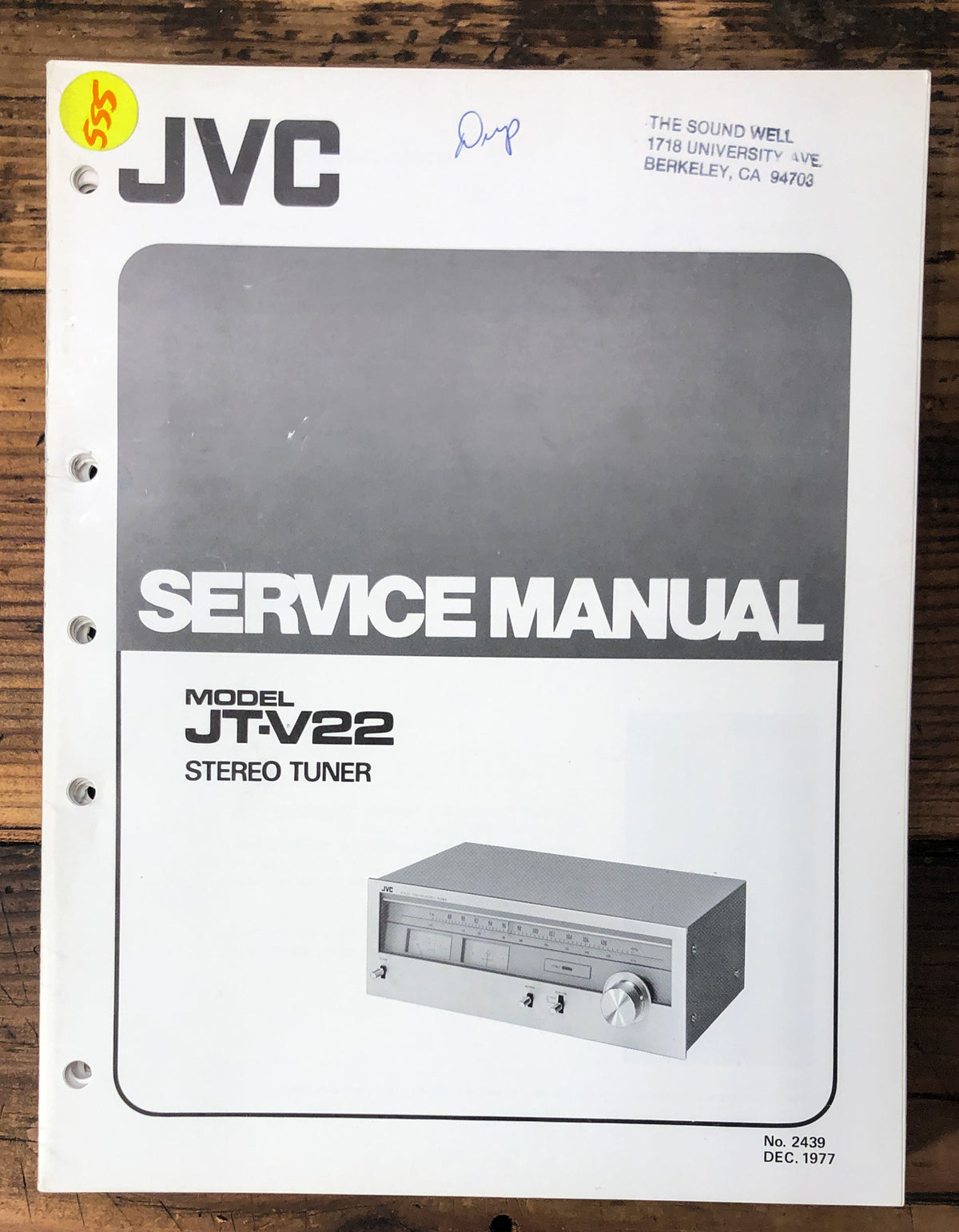 JVC JT-V22 Tuner Service Manual *Original*