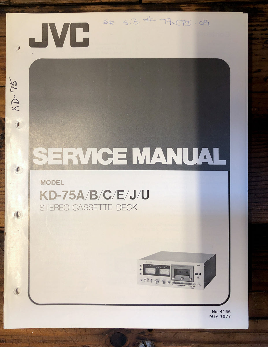 JVC KD-75A Cassette Service Manual *Original*