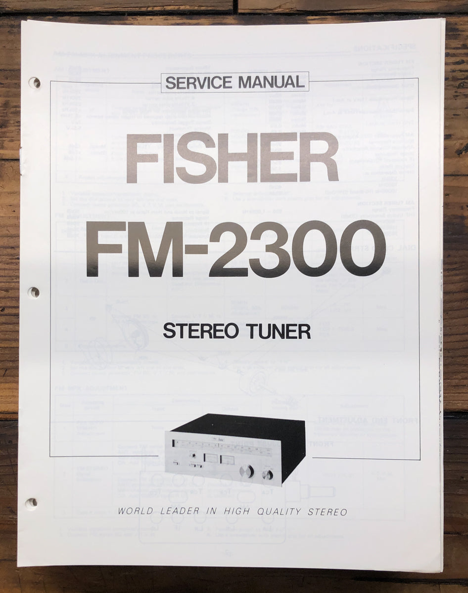 Fisher FM-2300 Tuner Service Manual *Original*
