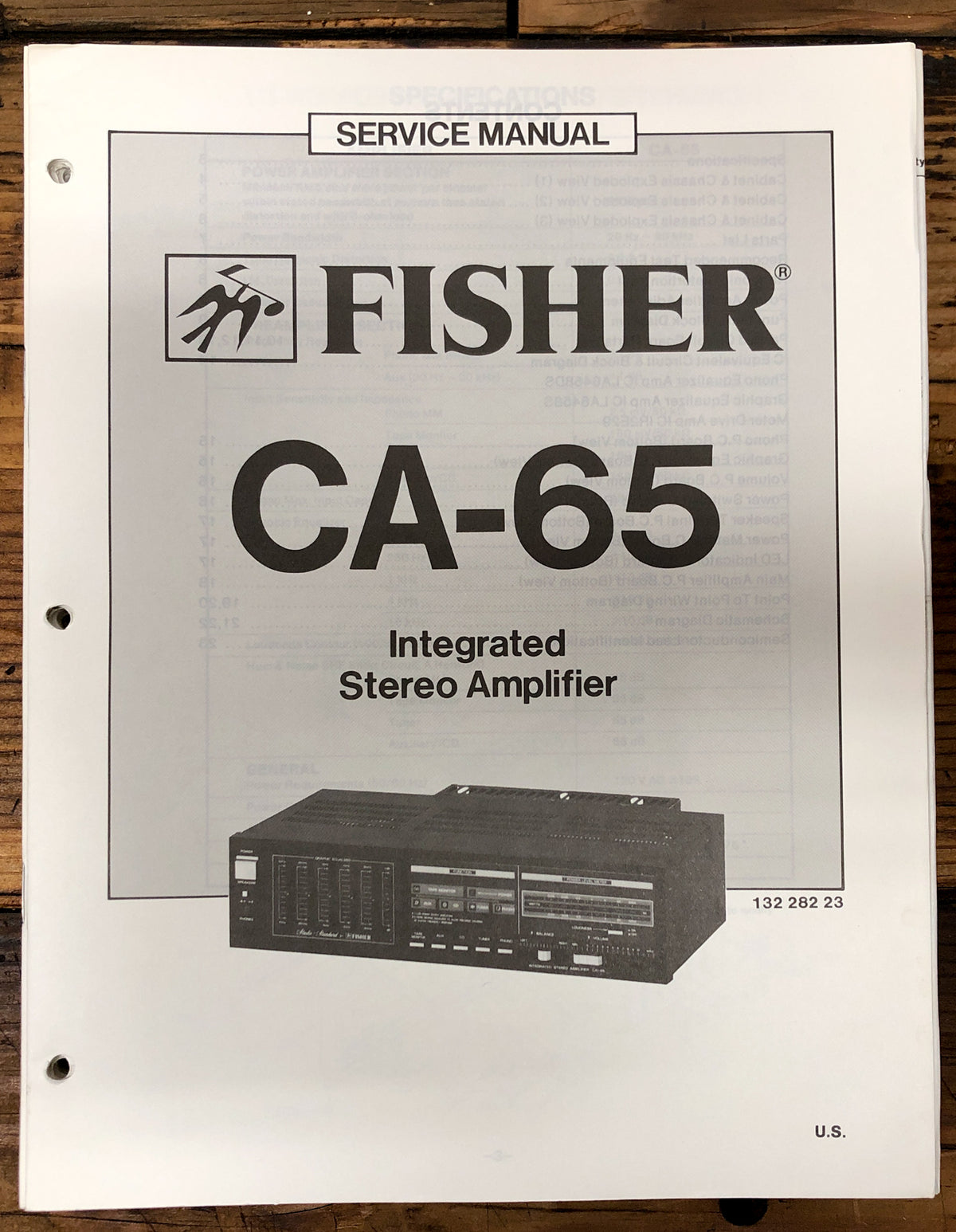 Fisher CA-65 Amplifier Service Manual *Original*
