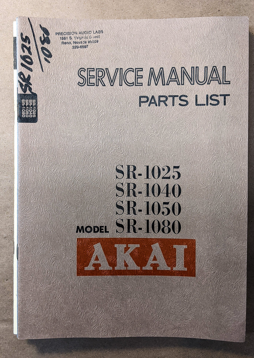 *Original* Akai SR-1025 SR-1040 SR-1050 SR-1080 Speaker Service Manual